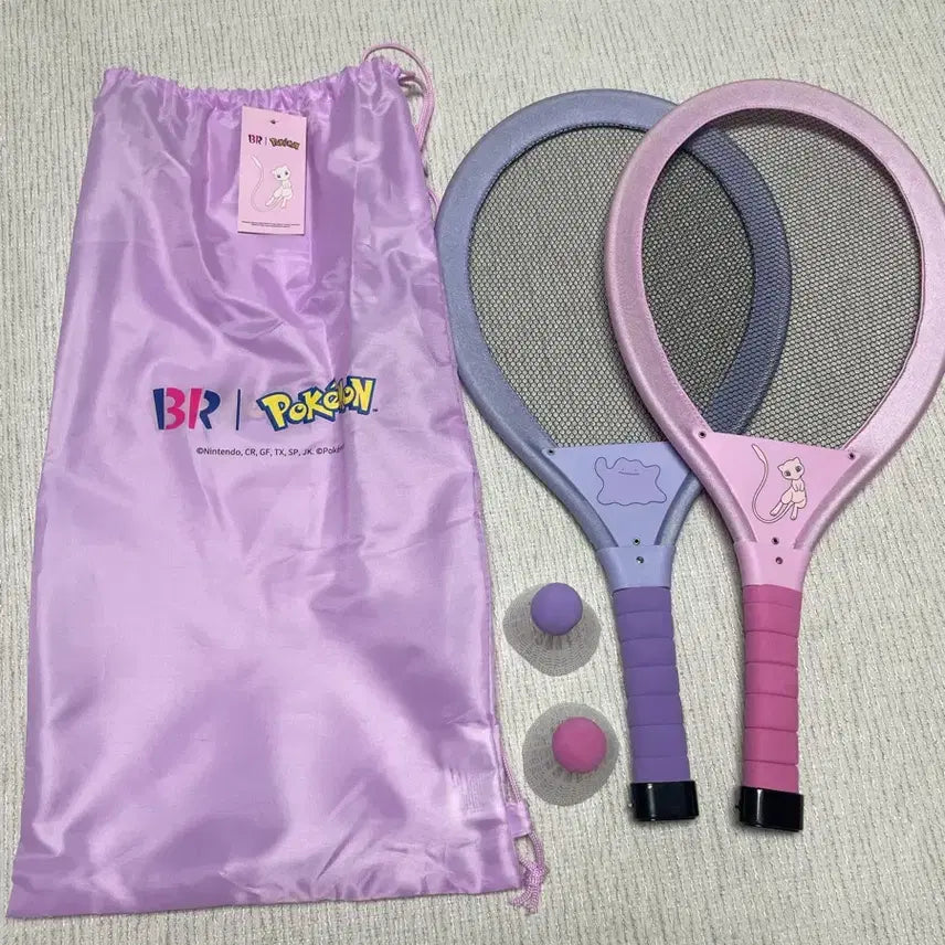 [BUNJANG] Baskin Robbins x Pokémon Badminton Racket Set / 베스킨라빈스 포켓몬 배드민턴 라켓 세트