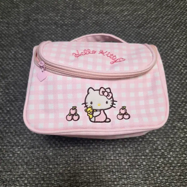 [BUNJANG] Hello Kitty Pink Check Pouch / 헬로키티 파우치 핑크 체크