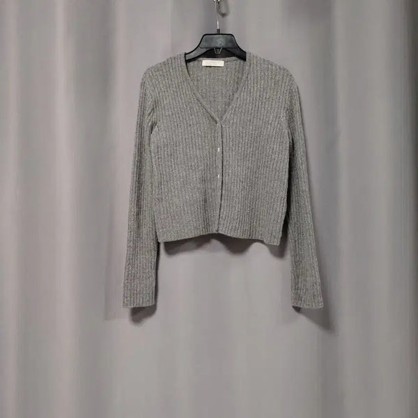 [BUNJANG] Gray Ribbed Cardigan / 그레이 골지 가디건