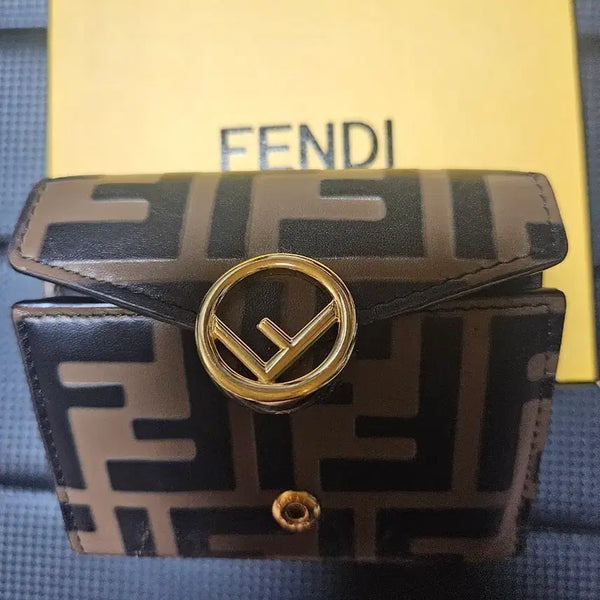 [BUNJANG] Fendi Genuine Leather FF Monogram Bifold Wallet / 펜디 정품 입체감 FF FENDI 반지갑