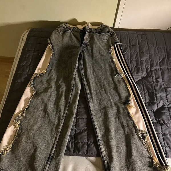 [BUNJANG] Adidas Distressed Denim Pants / 아디다스 디스트로이드 데님 팬츠