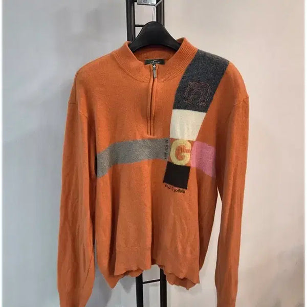 [BUNJANG] Phantom Vintage Golf Half-Zip Knit Sweater / 여00000272 팬텀 착한악동 코딱지 빈티지 골프 반집업 니트 스웨터