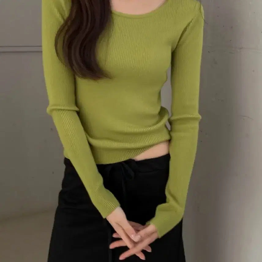 [BUNJANG] Ribbed Knit Black / 골지 니트 블랙