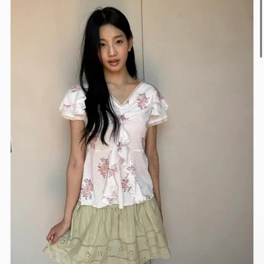 [BUNJANG] In N Yang Harmony Frill Top Rose / 인앤양인하모니 프릴탑 로즈
