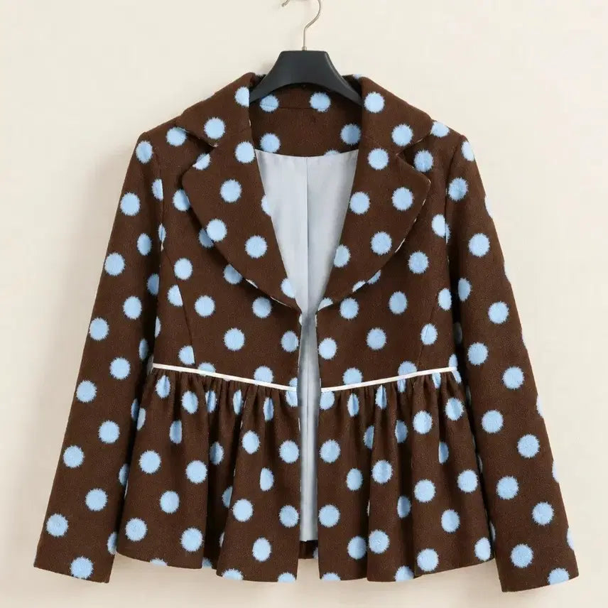 [BUNJANG] Designer Dot Pattern Frill Jacket (Size 55) / 55 새상품 디자이너 자켓 55 자켓 여성 자켓 여자 자켓 55