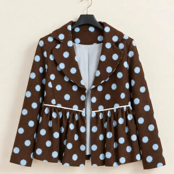 [BUNJANG] Designer Dot Pattern Frill Jacket (Size 55) / 55 새상품 디자이너 자켓 55 자켓 여성 자켓 여자 자켓 55