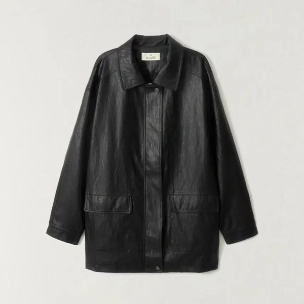 [BUNJANG] The Roust Leather Half Trench Black / 더라우스트 레더 하프 트렌치 BLACK