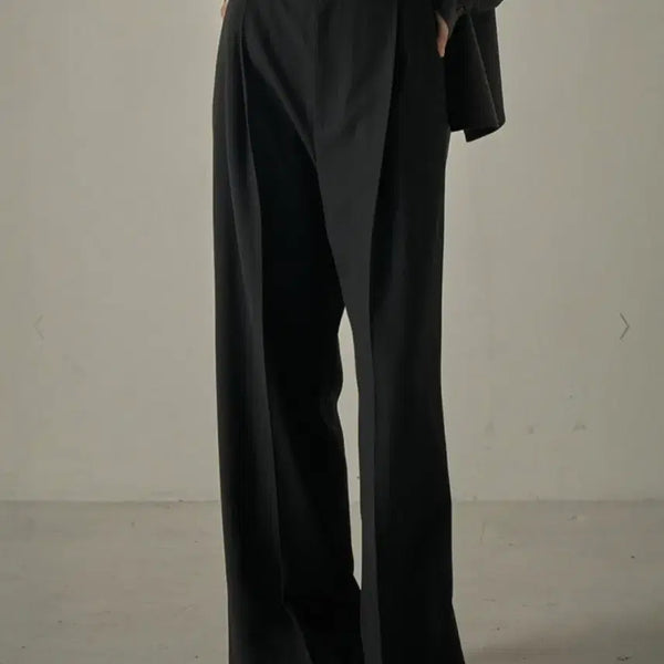 [BUNJANG] Facade Pattern Wool Pants One-Tuck Slacks Black XS / 파사드패턴 타임리스 울 팬츠 원턱 슬랙스 블랙 XS