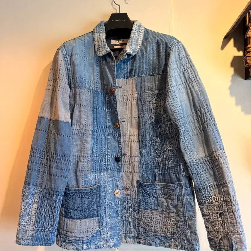 [BUNJANG] FDMTL Sashiko Denim Patchwork Jacket / 펀드멘탈 (FDMTL) 사시코  데님 패치워크 재킷