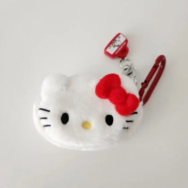 [BUNJANG] Sanrio Hello Kitty Face Pouch & Carabiner Keychain - Authentic Mini Bag Charm / 새상품/ 헬로키티 파우치 키링, 정품 키티 얼굴파우치 키티가방키링 키티 카라비너