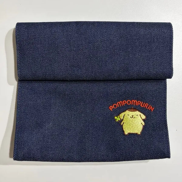 [BUNJANG] Pompompurin Classic Clover Denim Pouch / 고전 폼폼푸린 클로버 데님 파우치