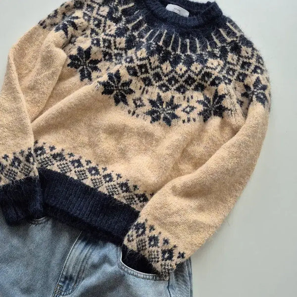 [BUNJANG] Nordic Pattern Knit Sweater / 노르딕 패턴 니트스웨터(SB5