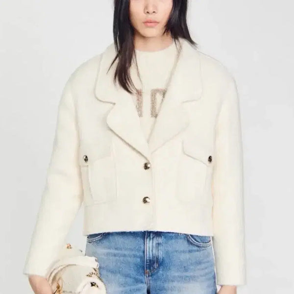 [BUNJANG] Sandro Tweed Bouclé Jacket Size 36 / 산드로 트위드 부클 재킷 36