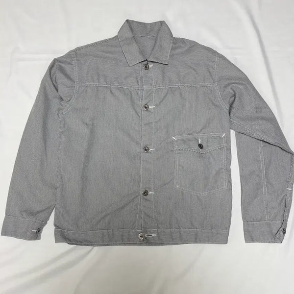 [BUNJANG] POST OVERALLS Striped Cotton Jacket / POST OVERALLS 스트라이프 코튼 자켓