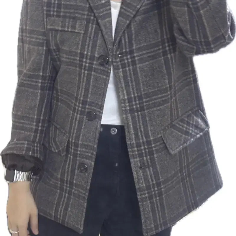[BUNJANG] Wool Check Jacket / 체크 모직 울자켓