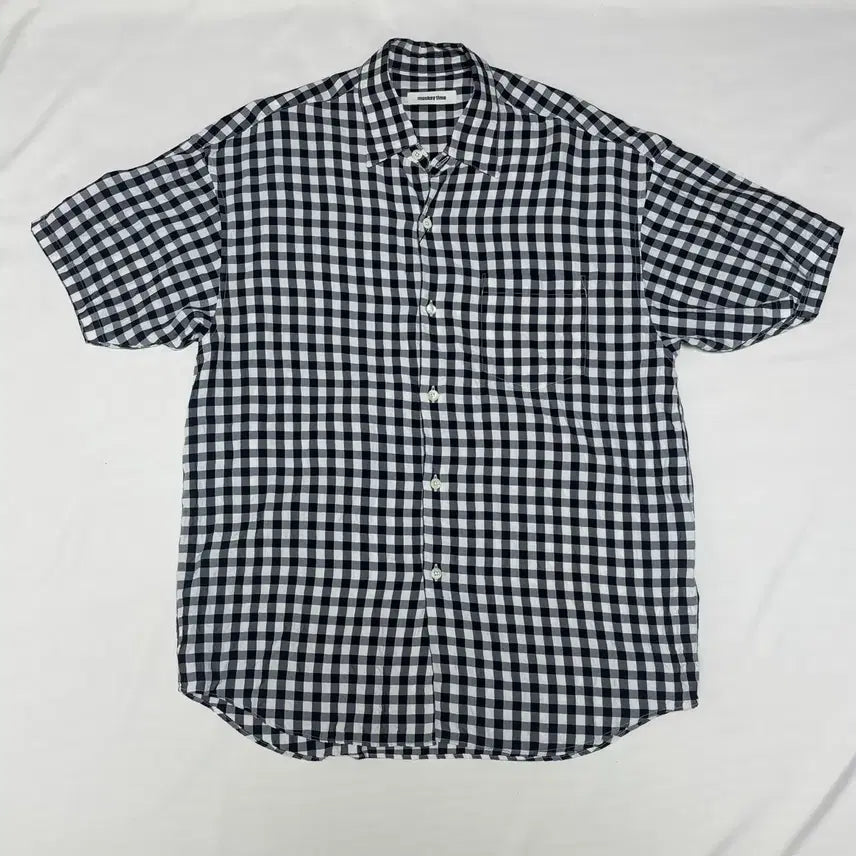 [BUNJANG] Monkey Time Check Half Shirt / Monkey Time 체크 하프셔츠