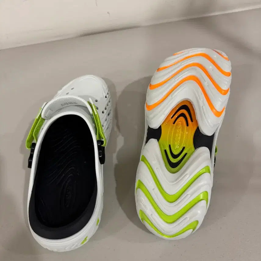 [BUNJANG] Crocs Echo II Clog White Orange Lime / 에코 II 클로그 크록스 (신상 새상품)