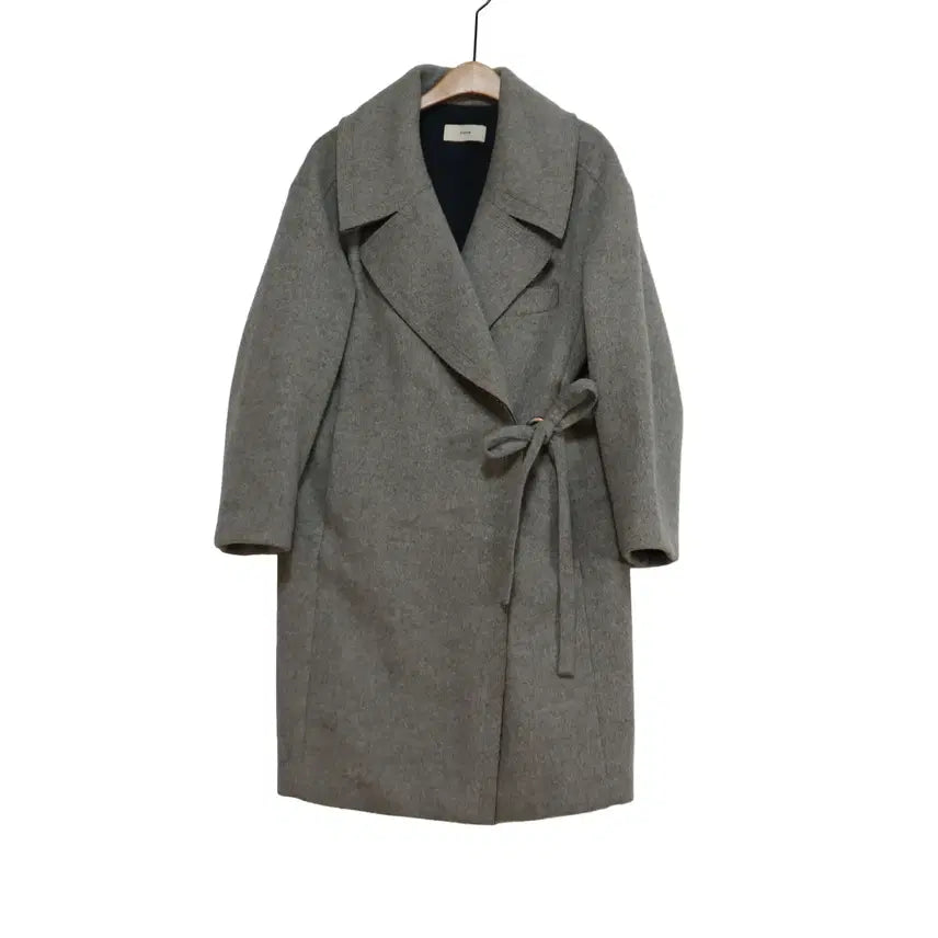 [BUNJANG] SYSTEM Women's Wool Blend Belted Robe Coat - Grey / 시스템 SYSTEM 여성 울 혼방 벨티드 로브 코트 그레이 82
