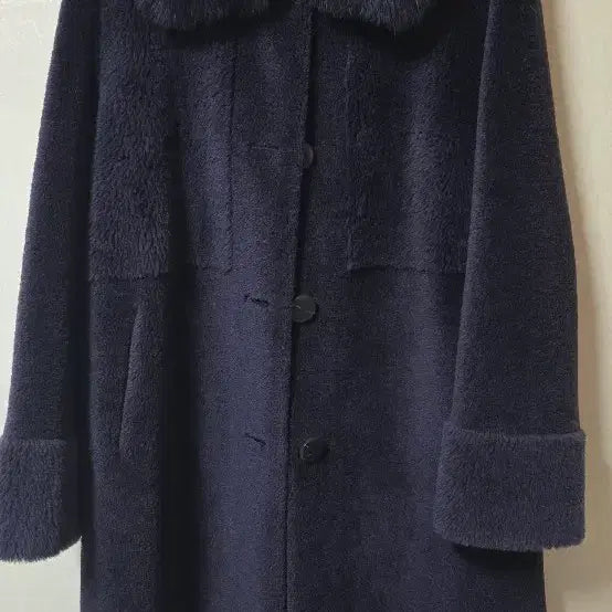 [BUNJANG] Purple Mink Collar Coat / 밍크카라 코트 보라색