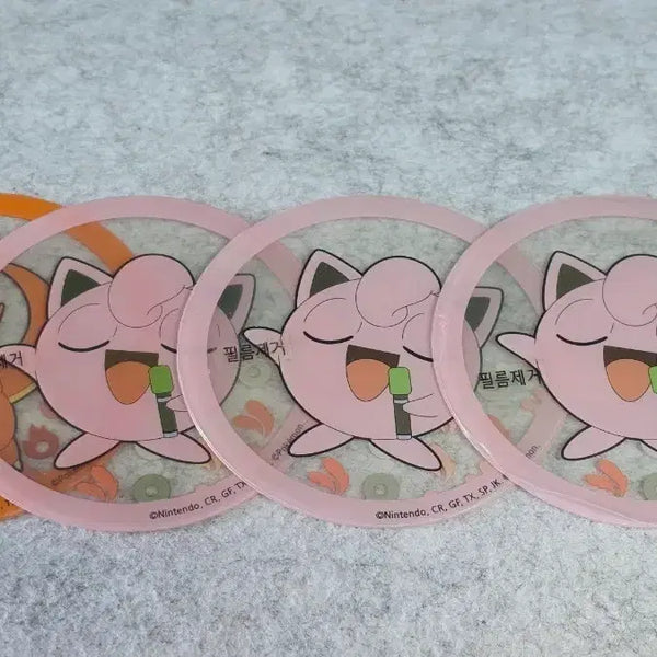 [BUNJANG] Pokemon Firey & Purin Transparent Coaster Bundle Set / 포켓몬스터 포켓몬 투명 코스터 파이리, 푸린 일괄