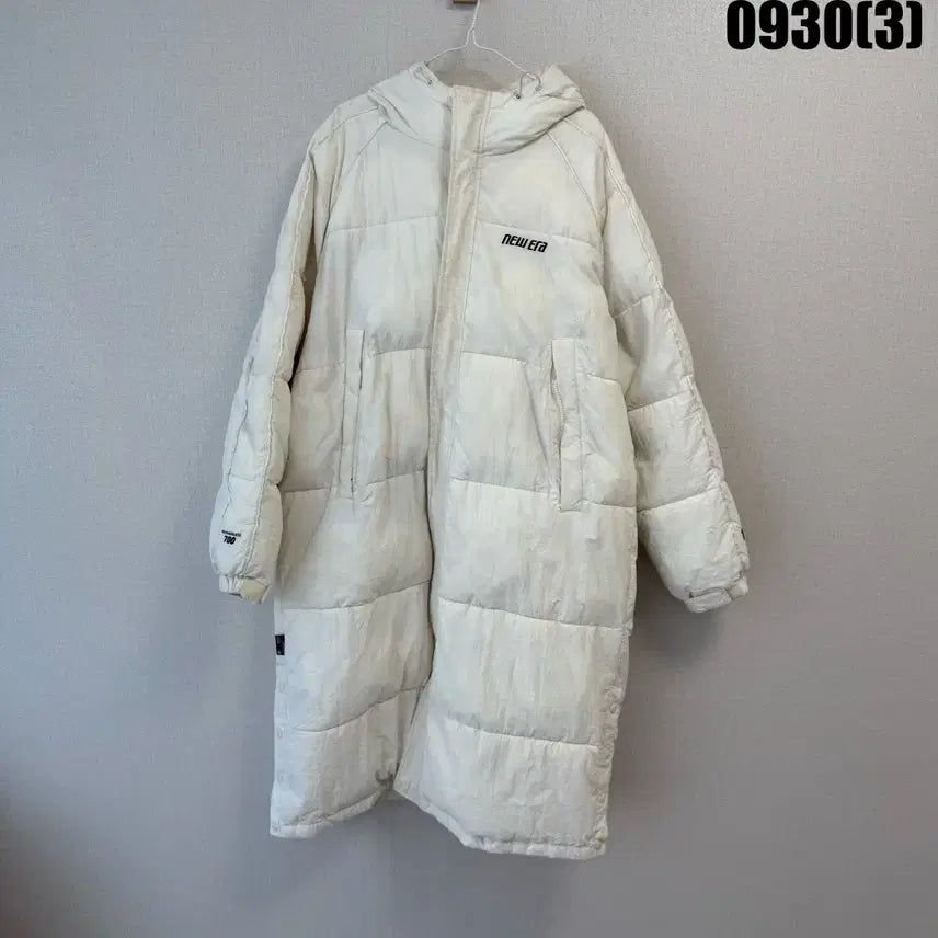 [BUNJANG] New Era Long Padding Jacket White Size 105 / 뉴에라 롱패딩 화이트 105