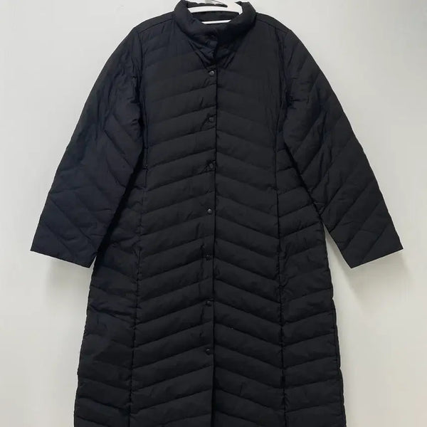 [BUNJANG] Quilted Down Lightweight Long Padding Jumper - Black / 퀼팅 덕다운 경량 패딩 점퍼 블랙 66