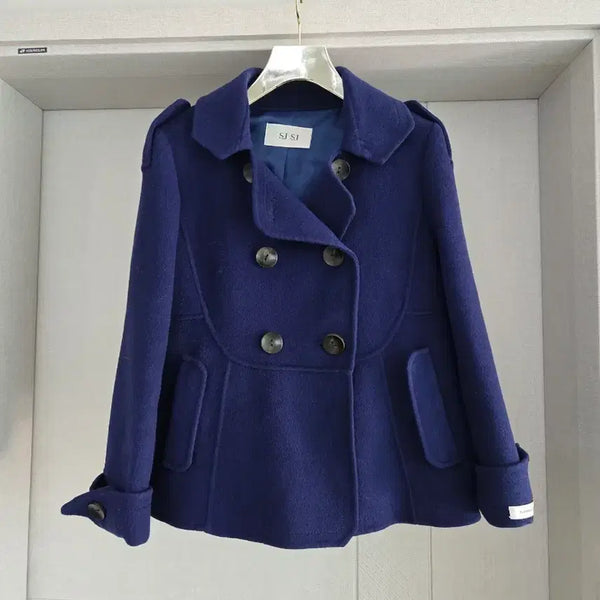 [BUNJANG] SJSJ Handmade Coat Navy Double Button / SJSJ 핸드메이드 코트