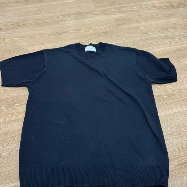 [BUNJANG] Basic Round Neck Short Sleeve Knit Black / 기본 라운드넥 반팔 니트 검정