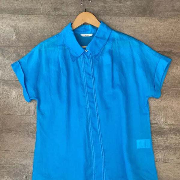 [BUNJANG] Theizzat 100% Linen Shirt Blue / Theizzat 린넨100% 셔츠 블루