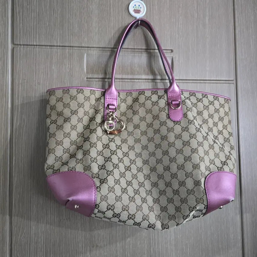 [BUNJANG] Gucci GG Canvas Pink Tote Bag / 구찌 GG 캔버스 핑크 토트백