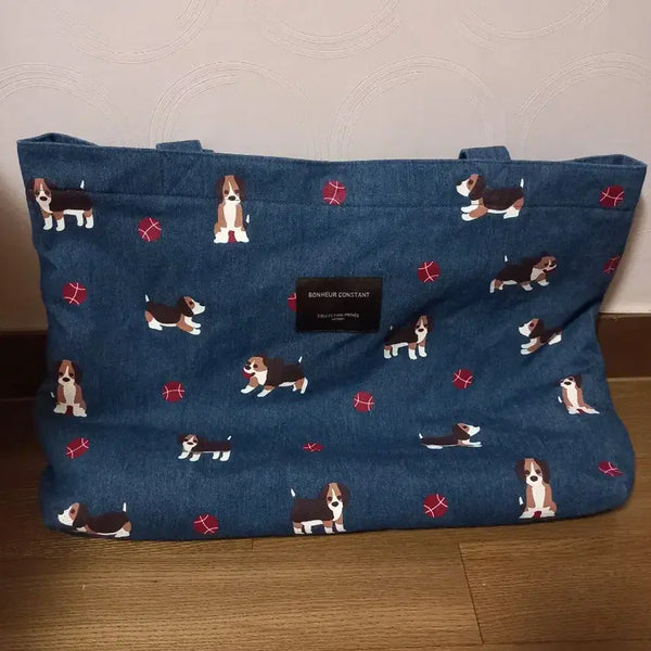 [BUNJANG] Patterned Denim Tote Bag / 패턴 데님 토트백