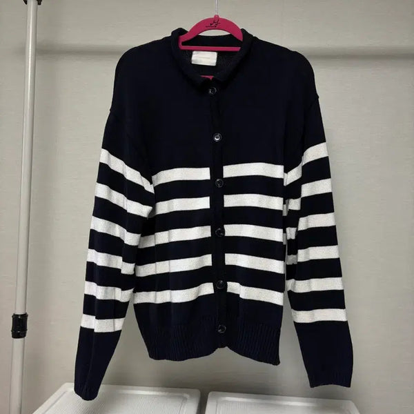 [BUNJANG] Striped Knit Cardigan / 단가라 니트 가디건