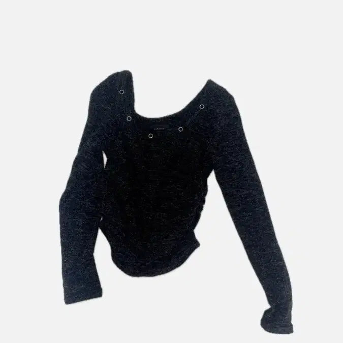 [BUNJANG] Black Eyelet Long Sleeve Top / 블랙 아일렛 롱슬리브