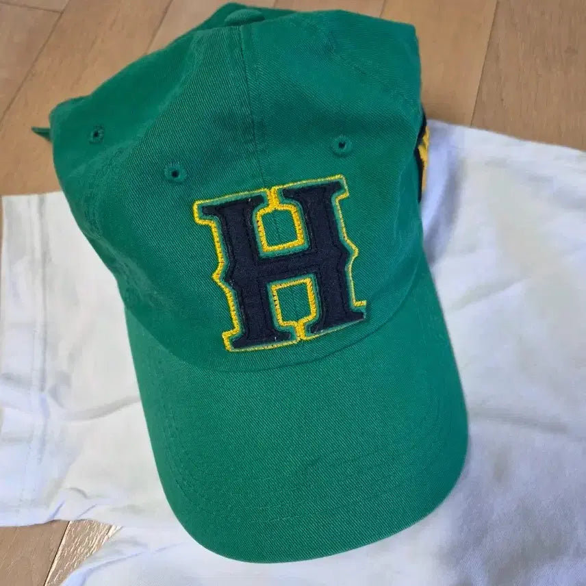 [BUNJANG] Kolon Green H Embroidered Baseball Cap / 코오롱 볼캡 초록색 H 자수 그린 야구모자