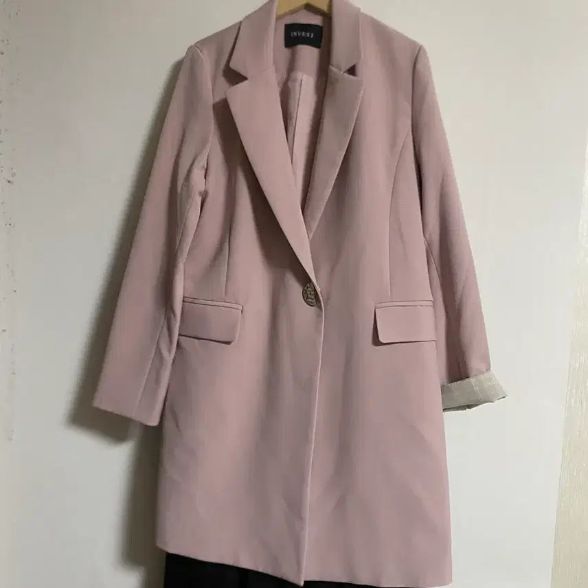 [BUNJANG] Invest Pink Coat / 인베스트 연핑크 코트 프리 새상품