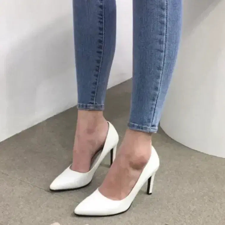 [BUNJANG] Handmade Stiletto Basic Heels 9cm White / 국산수제 스틸레토 베이직 힐 9cm 화이트