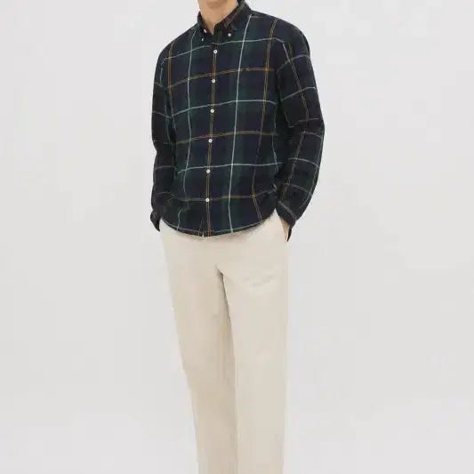 [BUNJANG] Beanpole 22SS Navy Check Pattern Shirt / 남M/빈폴 22SS 네이비 체크 패턴 셔츠