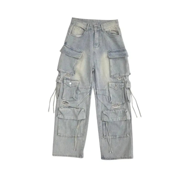 [BUNJANG] Vintage Multi-Pocket Cargo Denim Pants / Vintage 빈티지 멀티 포켓 카고 데님 팬츠