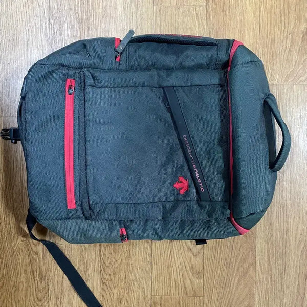[BUNJANG] Descente Athletic Backpack Grey/Red / 데상트 애슬레틱 백팩 그레이/레드
