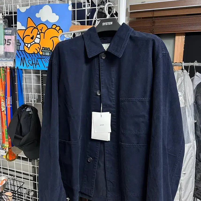[BUNJANG] Porter Brushed Cotton Work Jacket Navy Size 3 / 포터리 브러쉬드 코튼 워크 자켓 3사이즈 네이비