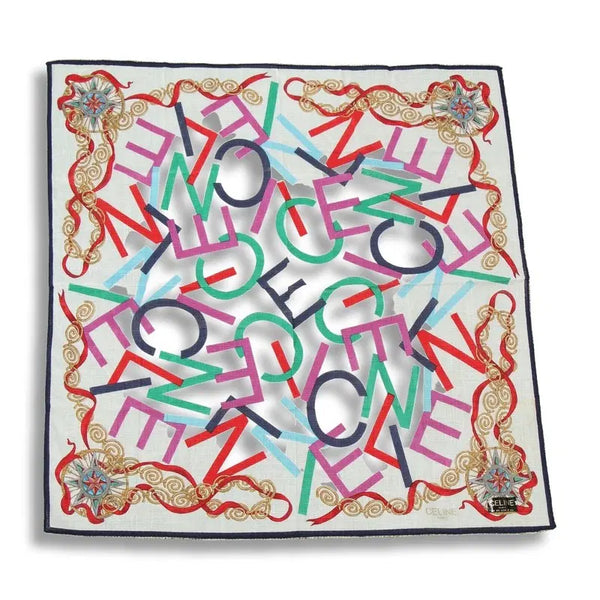 [BUNJANG] Celine 100% Cotton Logo Pattern Twilly Scarf (Unused) / 셀린느 (WOMEN - F) [미사용품] 코튼 100% 로고 패턴 쁘띠 스카프