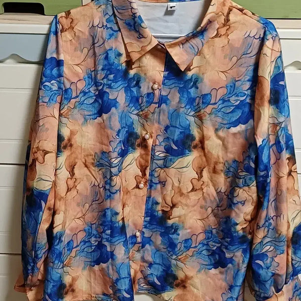 [BUNJANG] Floral Pattern Blouse (Size 66-77) / 66~77 플로럴 패턴 셔츠