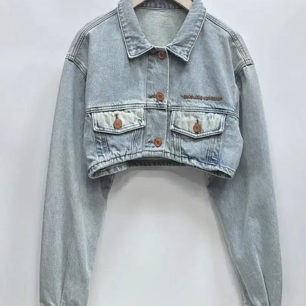 [BUNJANG] Bad Blood Workshop Crop Denim Jacket / 배드블러드 워크샵 크롭 데님 자켓