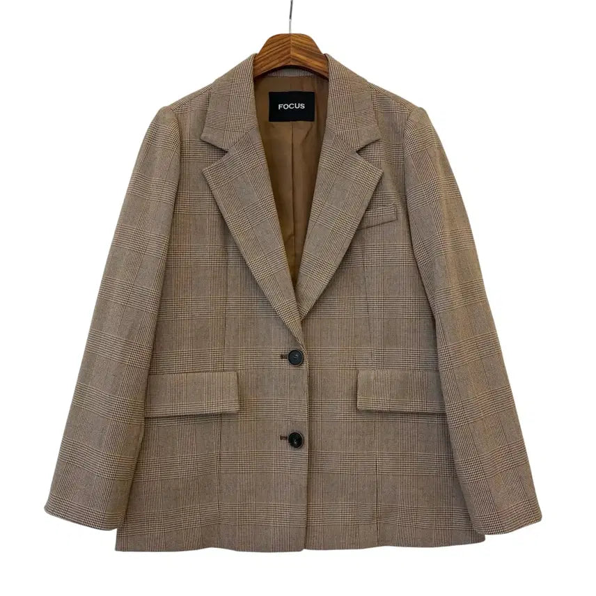 [BUNJANG] Focus Single Tailored Check Jacket Brown F / 포커스 싱글 테일러드 체크 자켓 브라운 F 정품