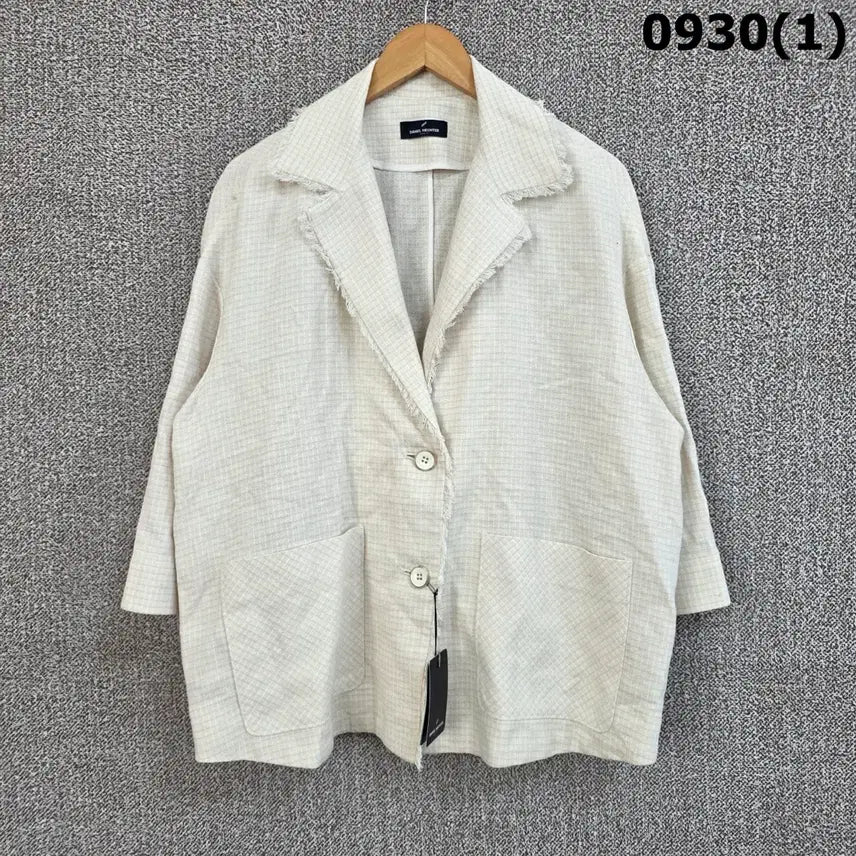[BUNJANG] DANIEL HECHTER Checked Blazer Ivory L / DANIEL HECHTER 포켓 체크 블레이저 아이보리 L