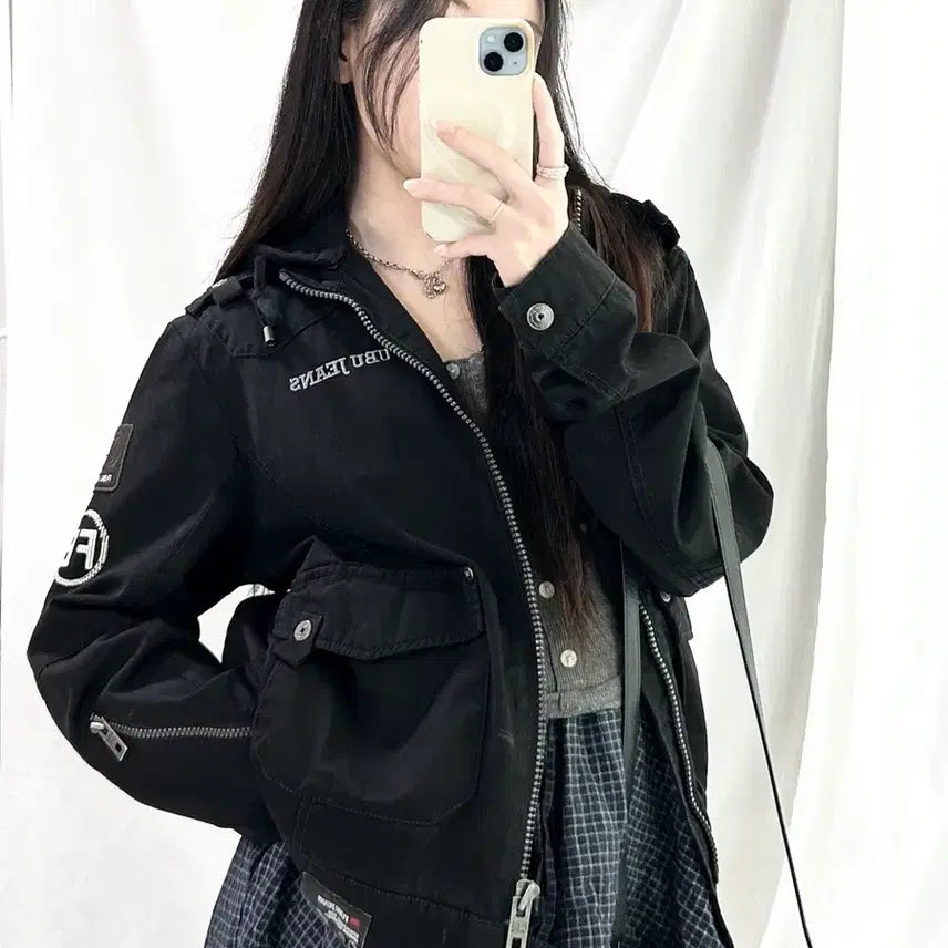 [BUNJANG] Fubu Big Logo Black Rider Jacket / 후부 빅로고 블랙 라이더자켓