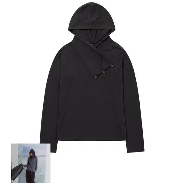 [BUNJANG] Wellbeing Express Diagonal Button Hoodie / 웰빙익스프레스 diagonal button hoodie