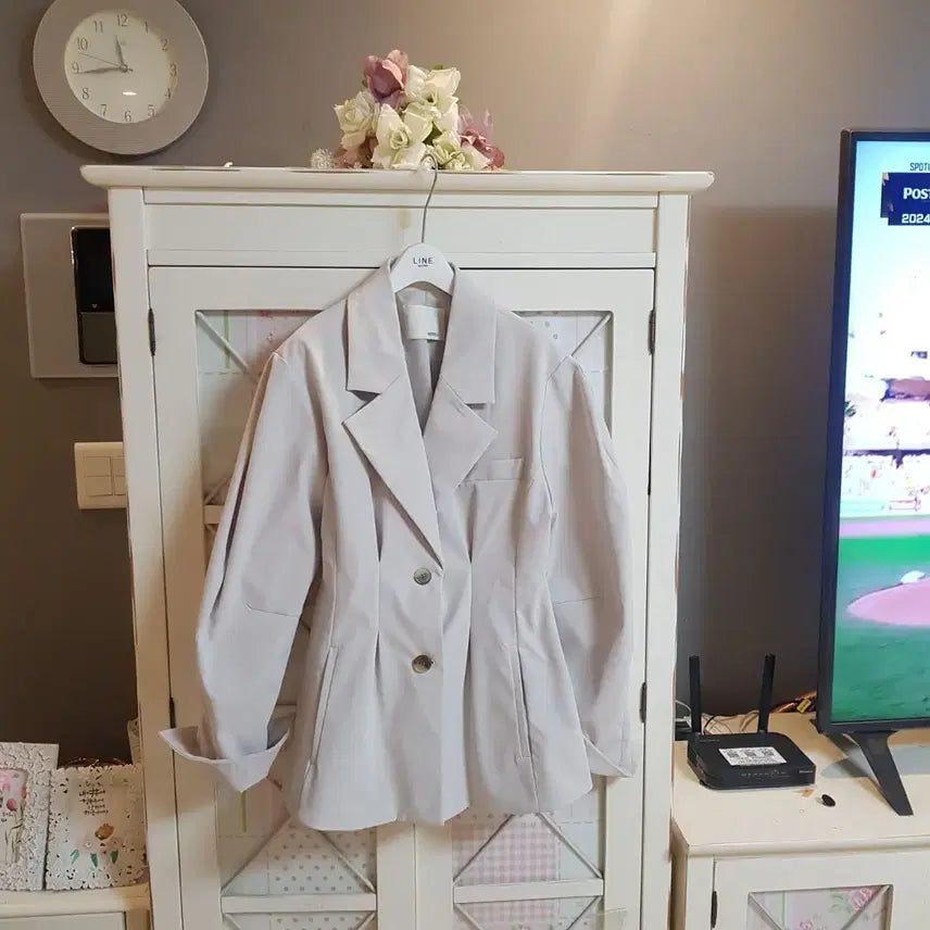 [BUNJANG] Puff Sleeve Jacket Beige Size 55 / 퍼프소매 자켓/55