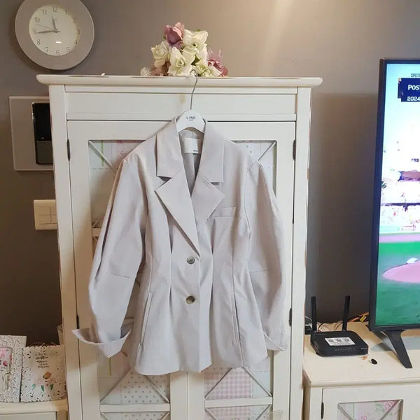 [BUNJANG] Puff Sleeve Jacket Beige Size 55 / 퍼프소매 자켓/55