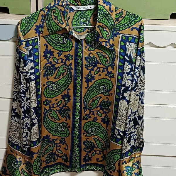 [BUNJANG] Zara Paisley Pattern Shirt / 66~77  자라 페이즐리 패턴 셔츠